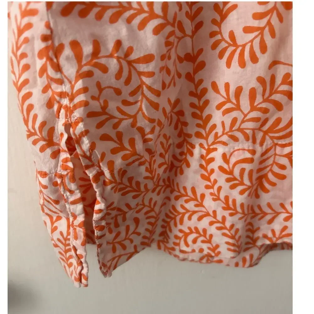 Gretchen Scott Designs Tie Waist Tunic Cover Up Medium Vine Print Resort Cruise